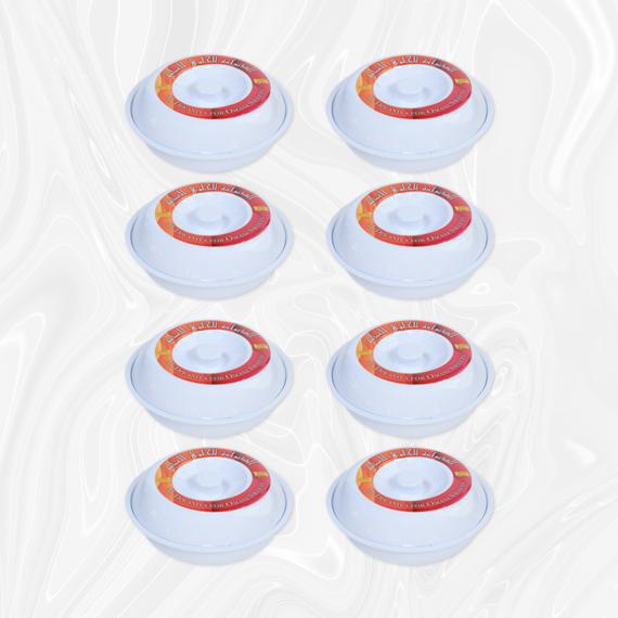 8 black bowl-shaped sweets